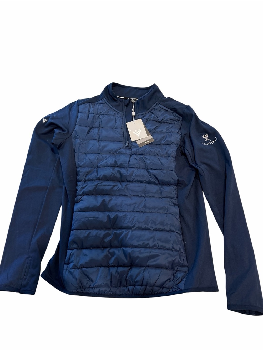 NWT- Levelwear Navy Golf Quilted Half-Zip Pullover - Silverleaf Country Club